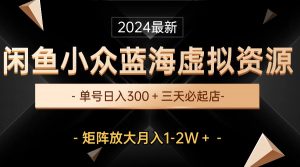 （10336期）最新闲鱼小众蓝海虚拟资源，单号日入300＋，三天必起店，矩阵放大月入1-2W-蚂蚁汇资源分享项目网