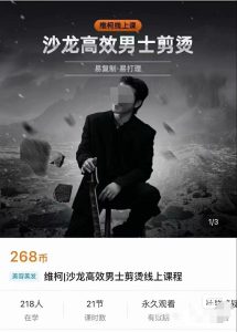 维柯沙龙高效男士剪烫线上课程 21节完整课程-蚂蚁汇资源分享项目网