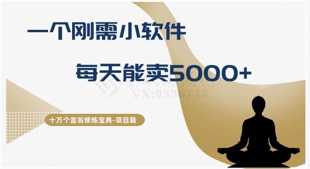 十万个富翁修炼宝典之17.一个刚需小软件，每天能卖5000+-蚂蚁汇资源分享项目网