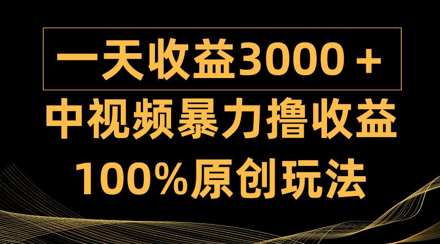 (9696期)中视频暴力撸收益，日入3000＋，100%原创玩法，小白轻松上手多种变现方式-蚂蚁汇资源分享项目网