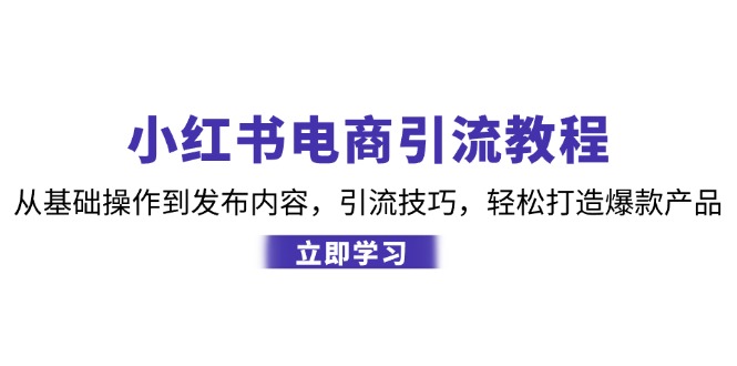 小红书电商引流教程:从基础操作到发布内容,引流技巧,轻松打造爆款产品-蚂蚁汇资源分享项目网