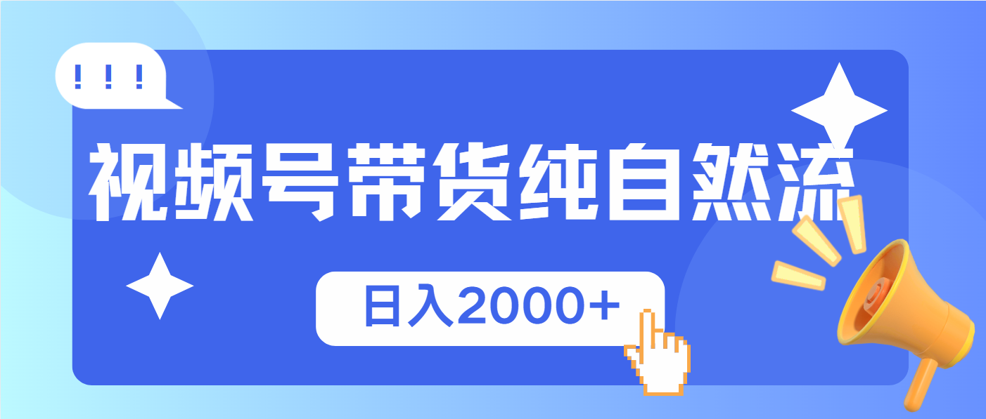 视频号带货，纯自然流，起号简单，爆率高轻松日入2000+-蚂蚁汇资源分享项目网