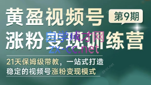 黄盈·视频号涨粉变现训练营-蚂蚁汇资源分享项目网