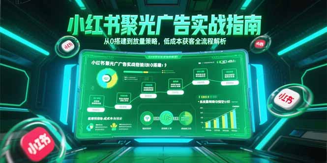 小红书聚光广告实战指南，从0搭建到放量策略，低成本获客全流程解析-蚂蚁汇资源分享项目网