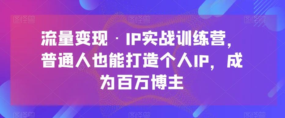 流量变现·IP实战训练营，普通人也能打造个人IP，成为百万博主-蚂蚁汇资源分享项目网