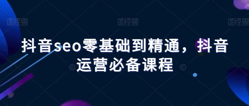 抖音seo零基础到精通，抖音运营必备课程-蚂蚁汇资源分享项目网