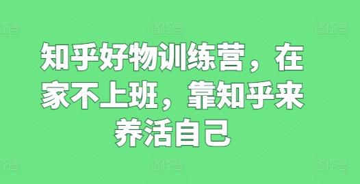 知乎好物训练营，在家不上班，靠知乎来养活自己-蚂蚁汇资源分享项目网