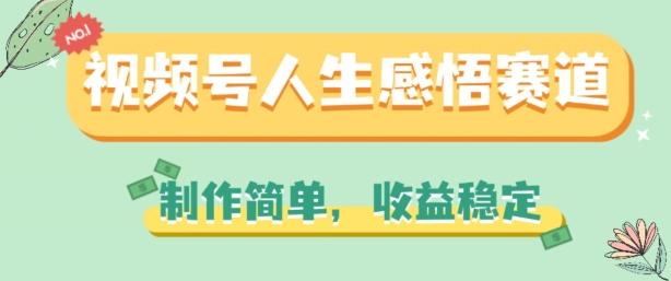 视频号人生感悟赛道，制作简单，收益稳定【揭秘】-蚂蚁汇资源分享项目网