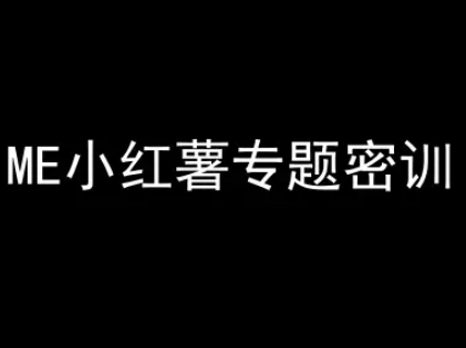 ME小红薯专题密训-小红书电商教程-蚂蚁汇资源分享项目网