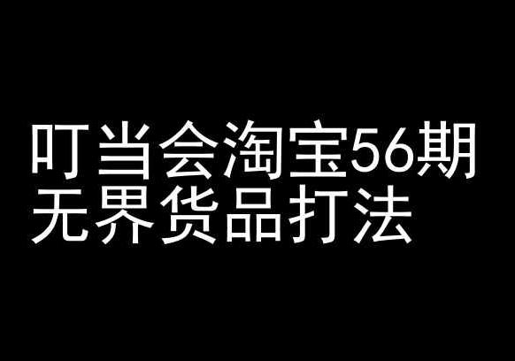 叮当会淘宝56期：无界货品打法-淘宝开店教程-蚂蚁汇资源分享项目网