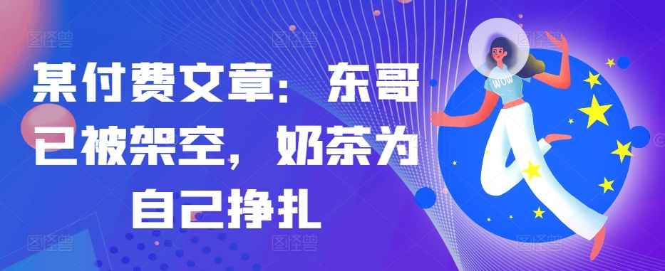某付费文章：东哥已被架空，奶茶为自己挣扎!!-蚂蚁汇资源分享项目网