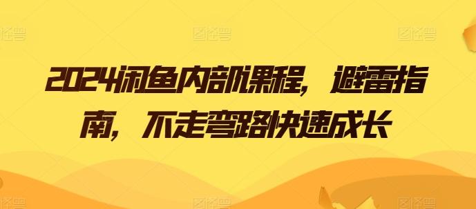 2024闲鱼内部课程，避雷指南，不走弯路快速成长-蚂蚁汇资源分享项目网