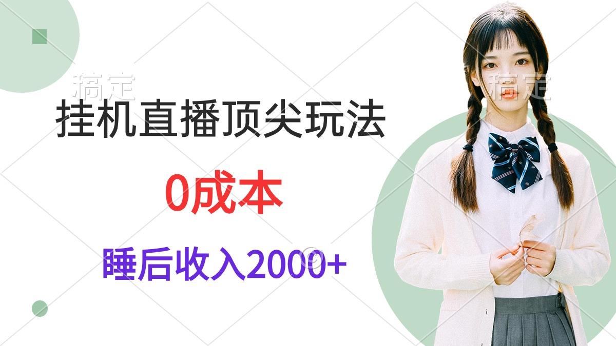 (9715期)挂机直播顶尖玩法，睡后日收入2000+、0成本，视频教学-蚂蚁汇资源分享项目网