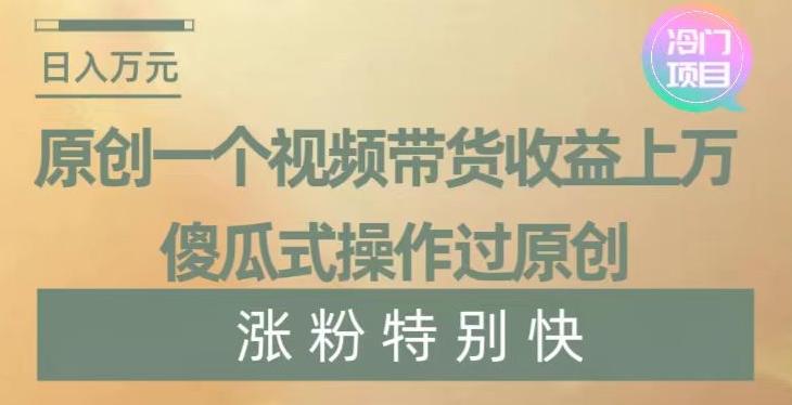 原创一个视频带货收益上万，傻瓜式操作过原创，几分钟做一个视频涨粉特别快【揭秘】-蚂蚁汇资源分享项目网
