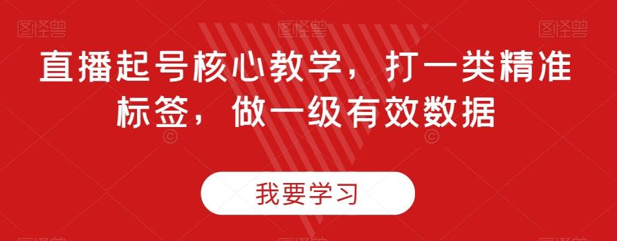 直播起号核心教学，打一类精准标签，做一级有效数据-蚂蚁汇资源分享项目网