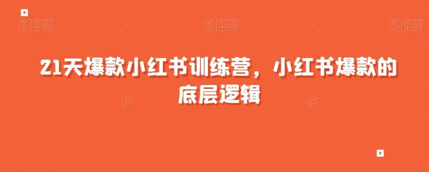 21天爆款小红书训练营，小红书爆款的底层逻辑-蚂蚁汇资源分享项目网