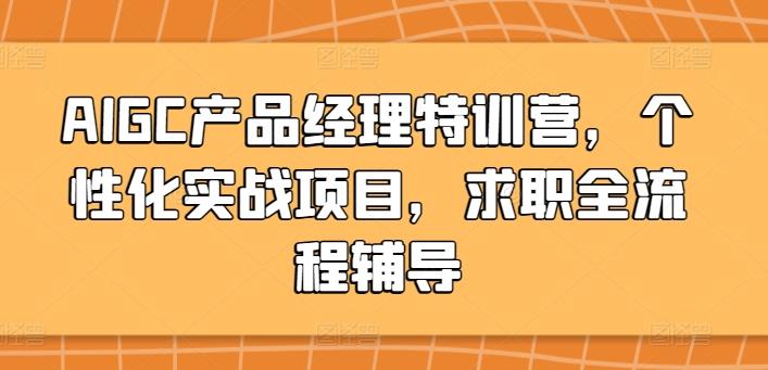 AIGC产品经理特训营，个性化实战项目，求职全流程辅导-蚂蚁汇资源分享项目网