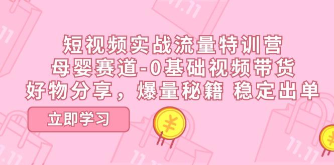 短视频实战流量特训营，母婴赛道-0基础带货，好物分享，爆量秘籍 稳定出单-蚂蚁汇资源分享项目网