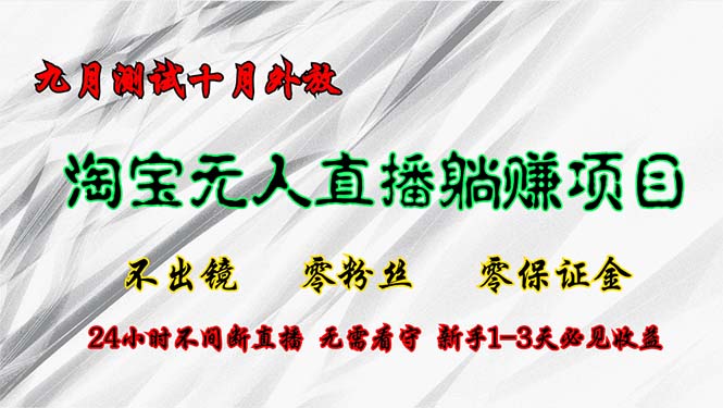 淘宝无人直播最新玩法，九月测试十月外放，不出镜零粉丝零保证金，24小…-蚂蚁汇资源分享项目网