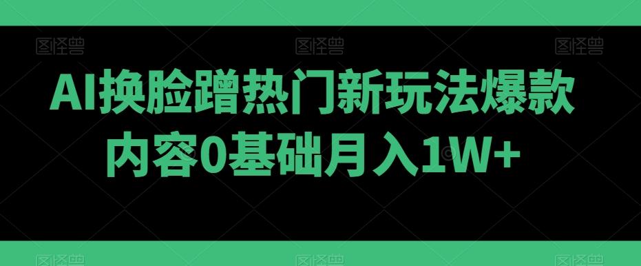 AI换脸蹭热门新玩法爆款内容0基础月入1W+-蚂蚁汇资源分享项目网