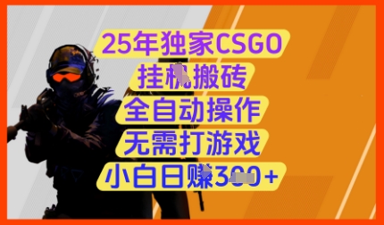 25年独家CSGO挂G搬砖，全自动操作，无需打游戏，小白日入3张+【揭秘】-蚂蚁汇资源分享项目网