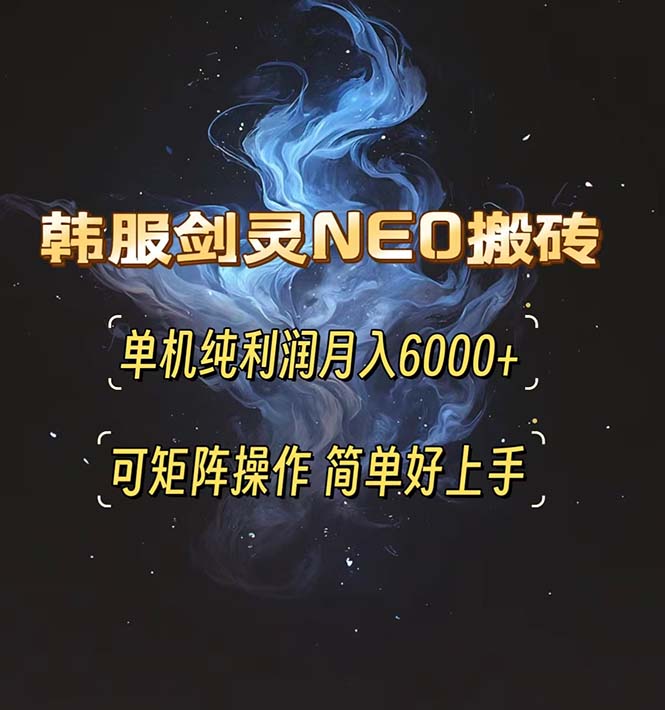 韩服剑灵NEO搬砖攻略，单机纯利润月入6000+ 可矩阵操作，简单好上手。-蚂蚁汇资源分享项目网