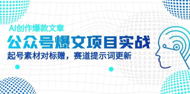 公众号爆文项目实战，AI创作爆款文章，起号素材对标赠(附赛道AI提示词-蚂蚁汇资源分享项目网