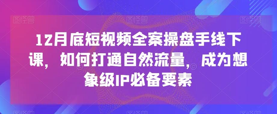 12月底短视频全案操盘手线下课，如何打通自然流量，成为想象级IP必备要素-蚂蚁汇资源分享项目网