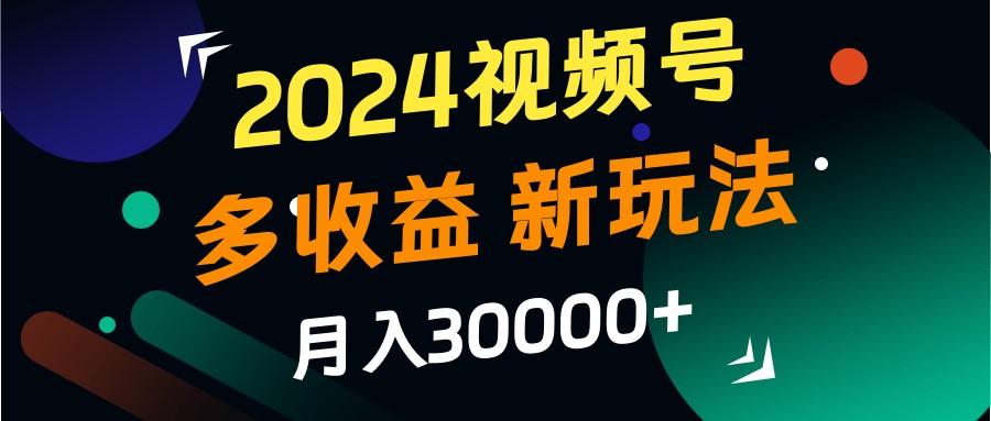 2024视频号多收益的新玩法,月入3w+,新手小白都能简单上手!-蚂蚁汇资源分享项目网