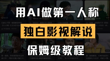 用AI做第一人称独白影视解说，手把手教学，保姆级教程-蚂蚁汇资源分享项目网
