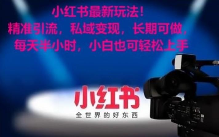 小红书最新玩法！精准引流，私域变现，长期可做，每天半小时，小白也可轻松上手-蚂蚁汇资源分享项目网
