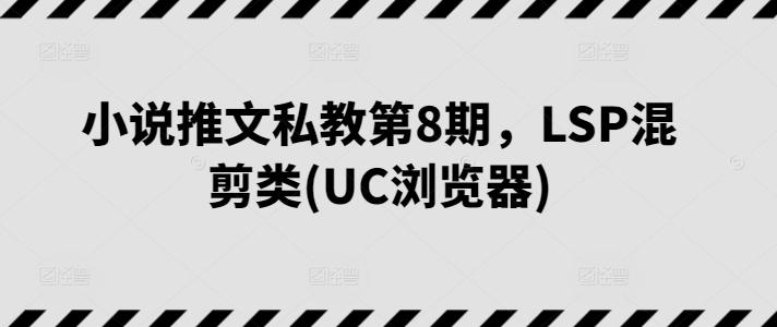 小说推文私教第8期，LSP混剪类(UC浏览器)-蚂蚁汇资源分享项目网