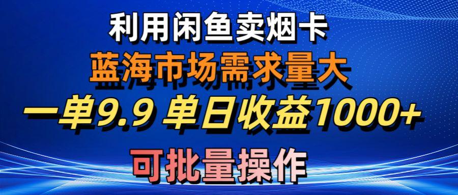 利用咸鱼卖烟卡，蓝海市场需求量大，一单9.9单日收益1000+，可批量操作-蚂蚁汇资源分享项目网