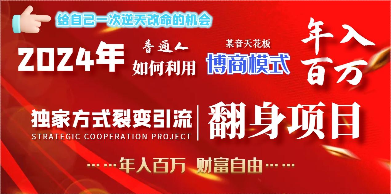 2024年普通人如何利用博商模式做翻身项目年入百万，财富自由-蚂蚁汇资源分享项目网