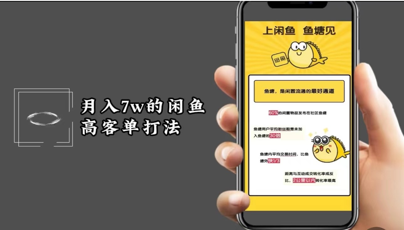 月入7w闲鱼高客单玩法，精细化运营，二手电商保姆级教程-蚂蚁汇资源分享项目网