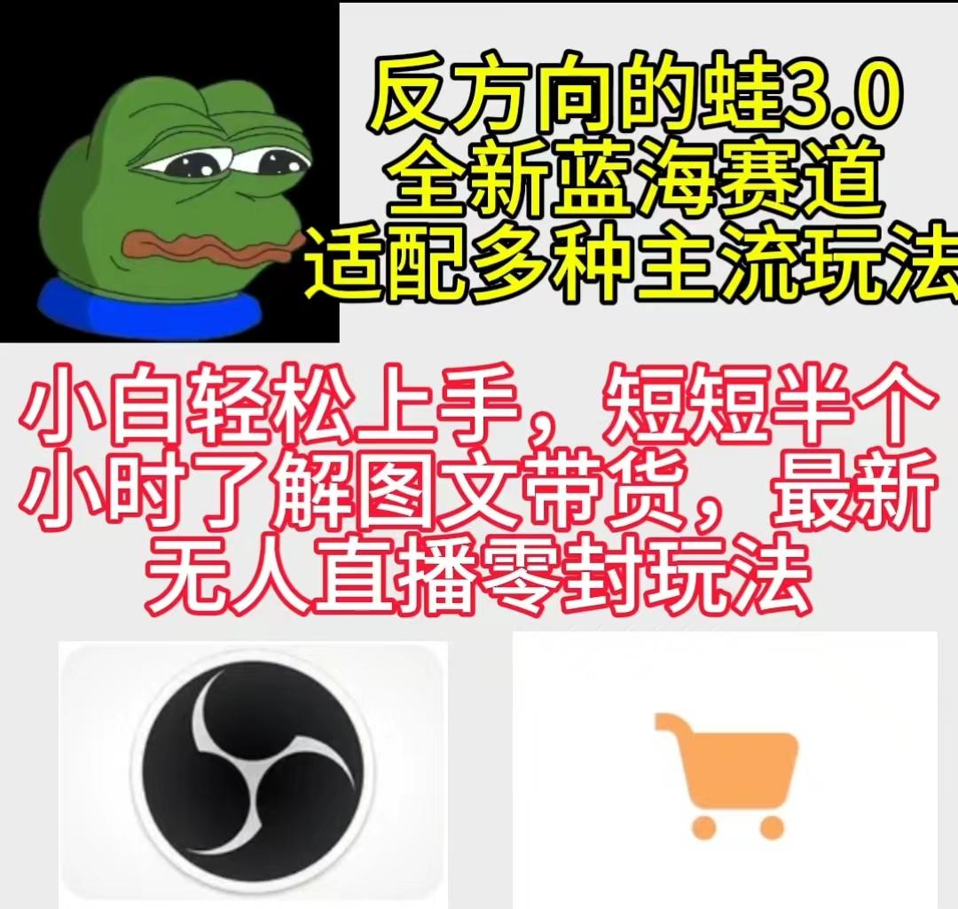 (9485期)反方向的蛙3.0，图文最新玩法，变现多元化，新蓝海项目，小白轻松上手-蚂蚁汇资源分享项目网