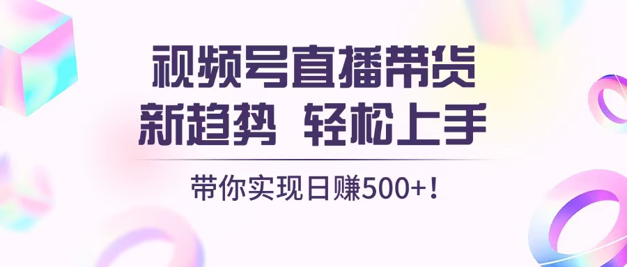 视频号直播带货新趋势，轻松上手，带你实现日赚500+-蚂蚁汇资源分享项目网