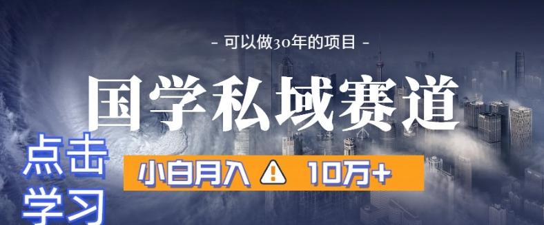 暴力国学私域赛道，小白月入10万+，引流+转化完整流程【揭秘】-蚂蚁汇资源分享项目网