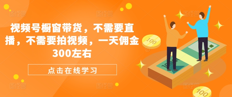 视频号橱窗带货，不需要直播，不需要拍视频，一天佣金300左右-蚂蚁汇资源分享项目网