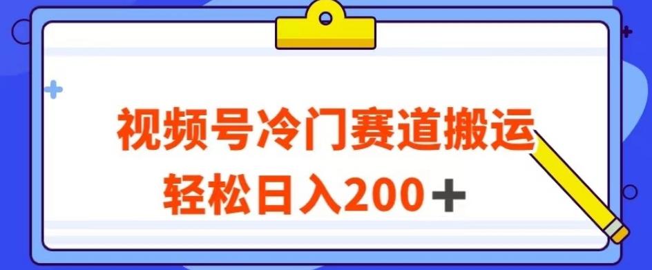 视频号最新冷门赛道搬运玩法，轻松日入200+【揭秘】-蚂蚁汇资源分享项目网