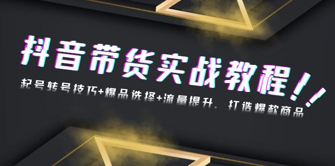 抖音带货实战教程：起号转号技巧+爆品选择+流量提升，打造爆款商品-蚂蚁汇资源分享项目网