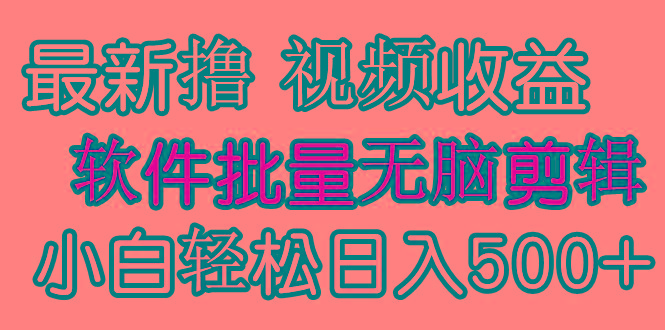 (9569期)发视频撸收益，软件无脑批量剪辑，第一天发第二天就有钱-蚂蚁汇资源分享项目网