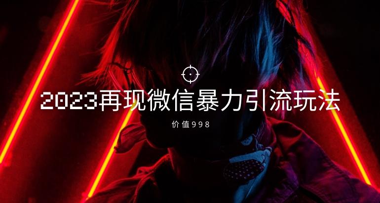 价值998元2023最新微信暴力引流玩法，日引流50-100+-蚂蚁汇资源分享项目网