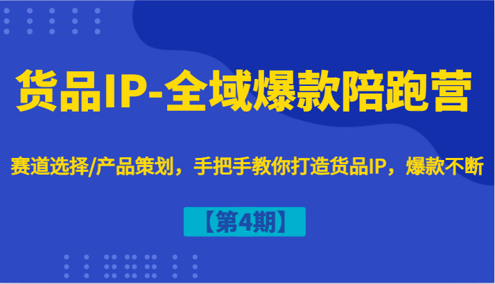 货品IP-全域爆款陪跑营【第4期】赛道选择/产品策划，手把手教你打造货品IP，爆款不断-蚂蚁汇资源分享项目网