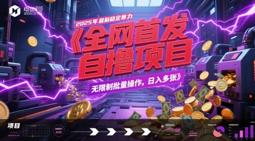 全网首发，2025年最新稳定暴力全自动自撸项目，无限制批量操作，日入多张【揭秘】-蚂蚁汇资源分享项目网