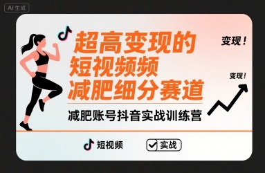 超高变现的短视频减肥细分赛道，减肥账号抖音实战训练营-蚂蚁汇资源分享项目网