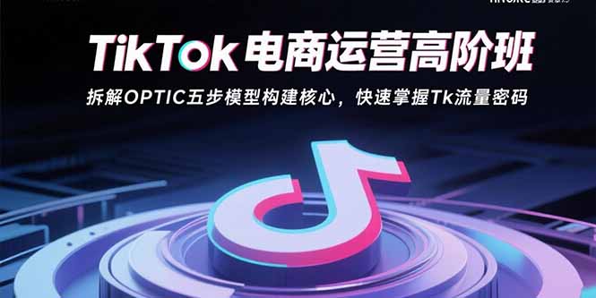 TikTok电商运营高阶班：拆解OPTIC五步模型构建核心，快速掌握Tk流量密码-蚂蚁汇资源分享项目网