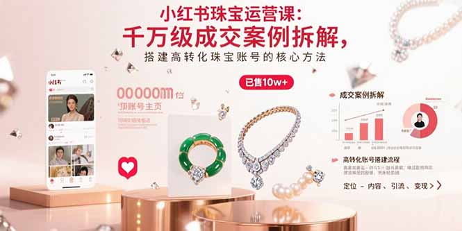 小红书珠宝运营课：千万级成交案例拆解，搭建高转化珠宝账号的核心方法-蚂蚁汇资源分享项目网