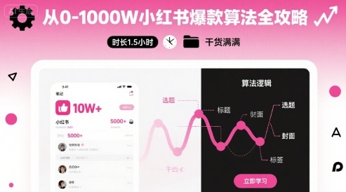 从0-1000W小红书爆款算法全攻略，时长1.5小时，干货满满-蚂蚁汇资源分享项目网