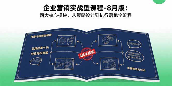 企业营销实战型课程-8月版：四大核心模块，从策略设计到执行落地全流程-蚂蚁汇资源分享项目网